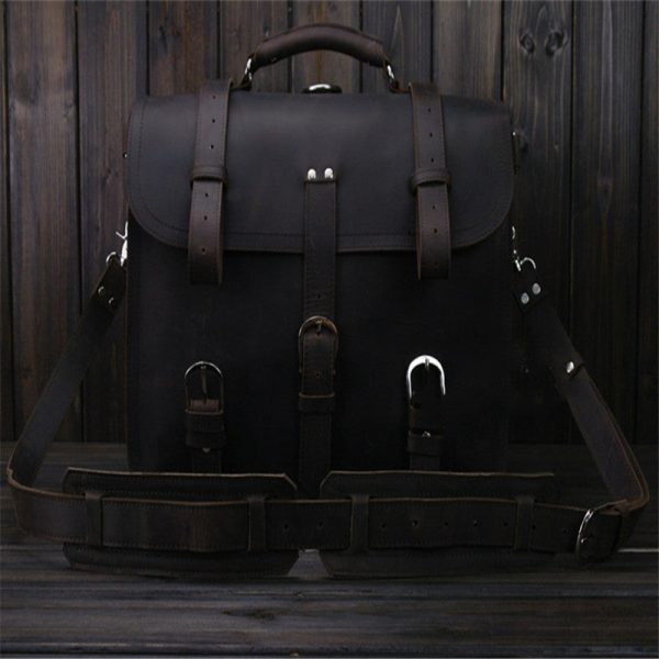 Crazy Horse Leather Travel Bag - Image 5