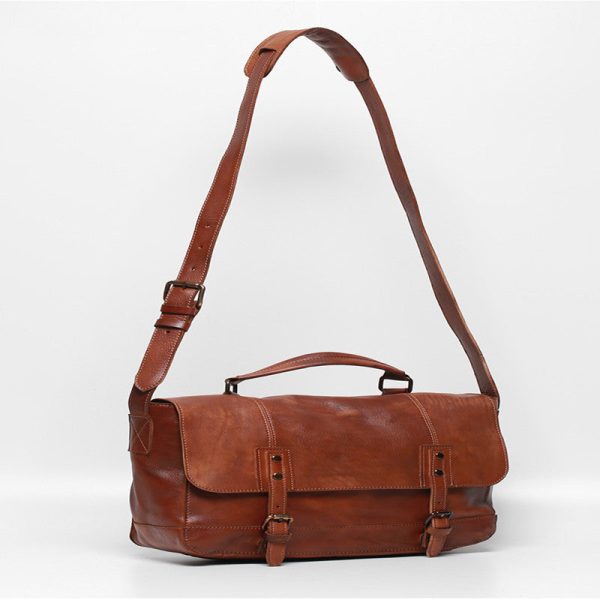 Top Layer Cowhide Messenger Bag - Image 4