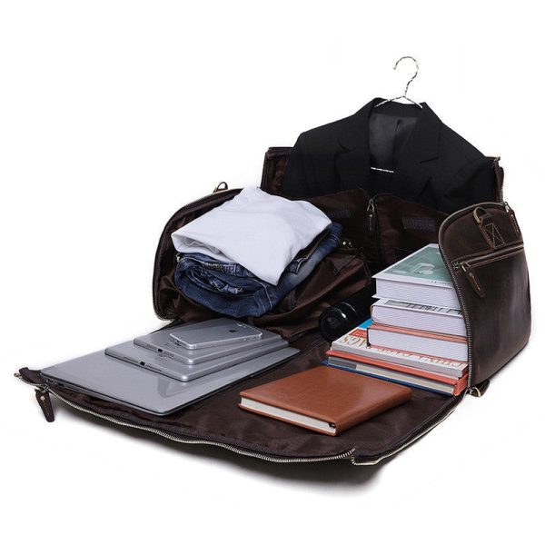 Crazy Horse Leather Retro Duffel Bag - Image 4
