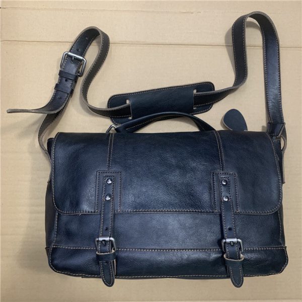 Top Layer Cowhide Messenger Bag - Image 5