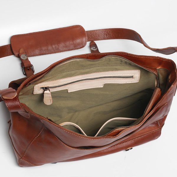 Top Layer Cowhide Messenger Bag - Image 2